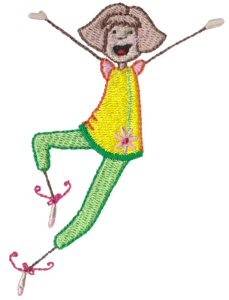 Picture of Jumping Little Girl Machine Embroidery Design