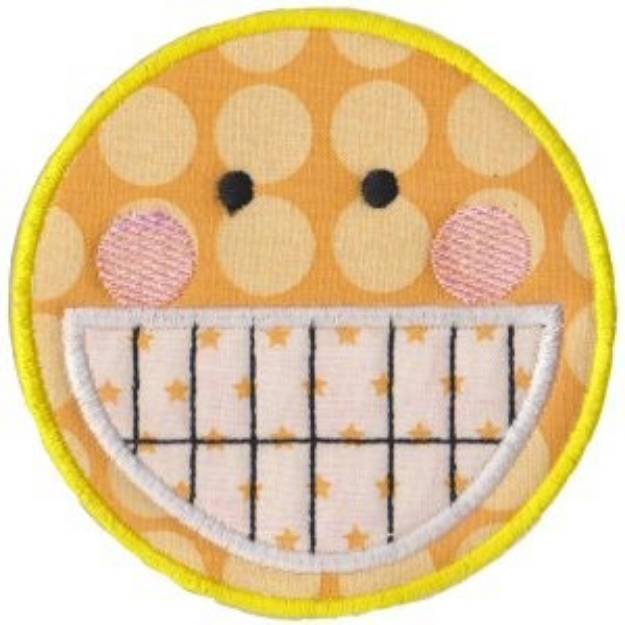 Picture of Smiley Face Applique Machine Embroidery Design