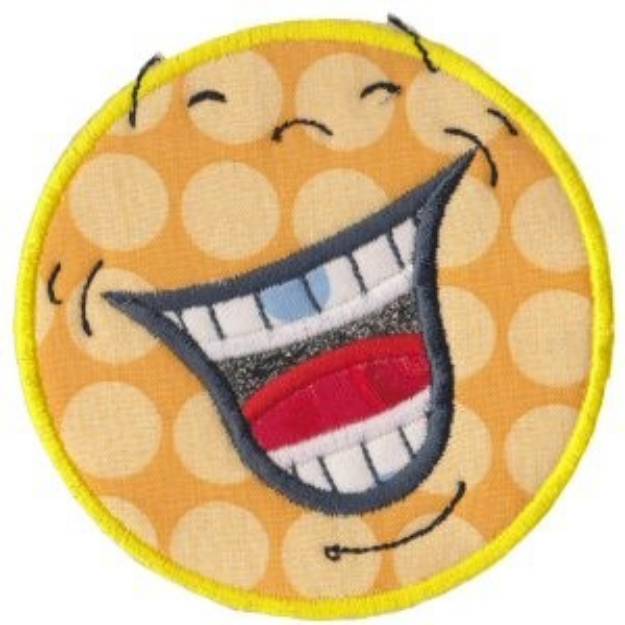 Picture of Laughing Face Applique Machine Embroidery Design