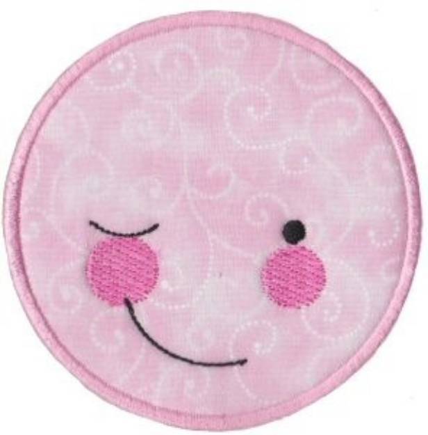 Picture of Winking Face Applique Machine Embroidery Design