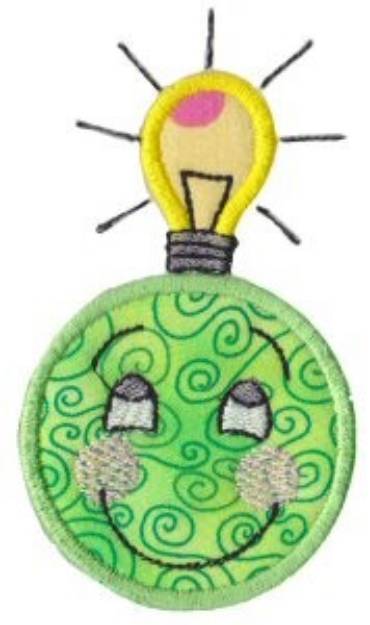 Picture of Bright Idea Face Applique Machine Embroidery Design