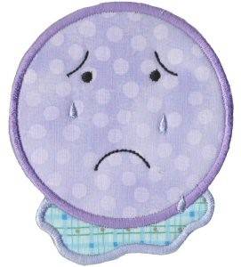 Picture of Sad Face Applique Machine Embroidery Design