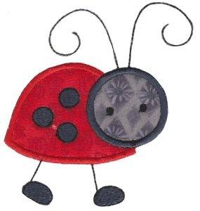 Picture of Springtime Ladybug Applique Machine Embroidery Design