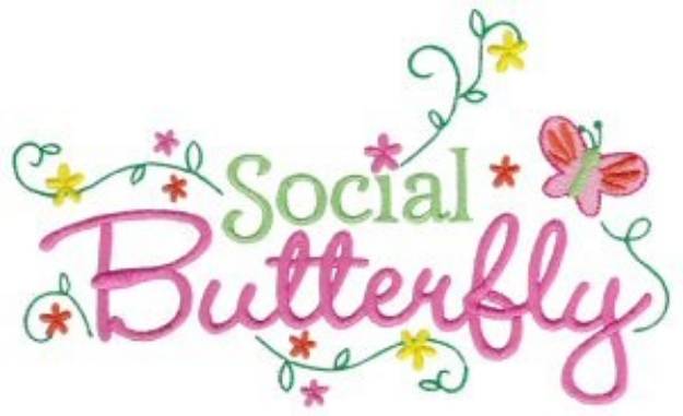 Picture of Tiny Tot Social Butterfly Machine Embroidery Design