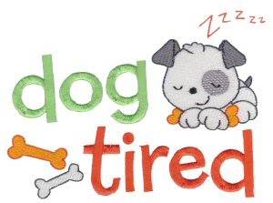 Picture of Tiny Tot Dog Tired Machine Embroidery Design
