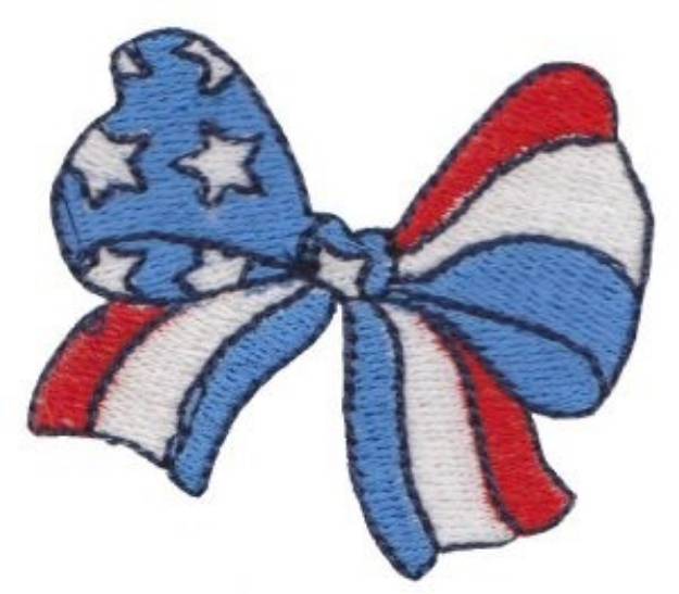 Picture of Patriotic Mini Bow Machine Embroidery Design