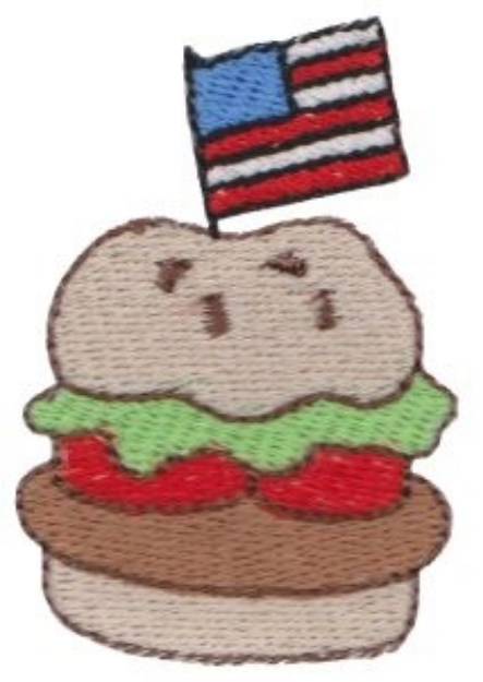 Picture of Patriotic Mini Hamburger Machine Embroidery Design