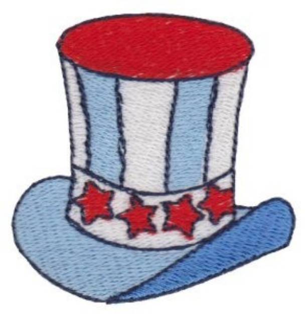 Picture of Patriotic Mini Top Hat Machine Embroidery Design