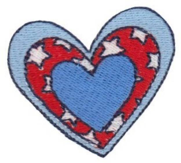 Picture of Patriotic Mini Hearts Machine Embroidery Design
