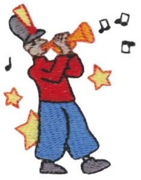 Picture of Patriotic Mini Trumpet Player Machine Embroidery Design