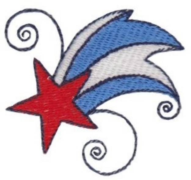 Picture of Patriotic Mini Shooting Star Machine Embroidery Design