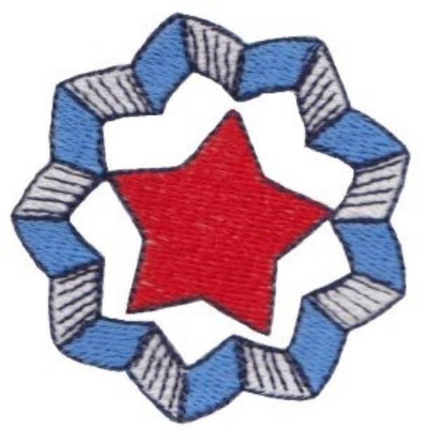 Picture of Patriotic Mini Wreath Machine Embroidery Design