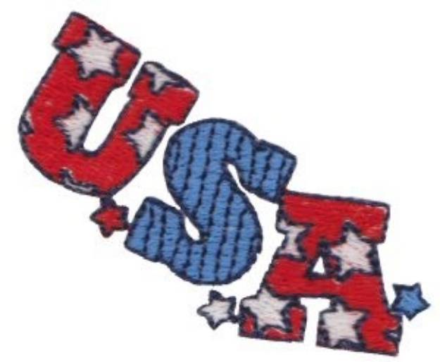 Picture of Patriotic Mini USA Machine Embroidery Design