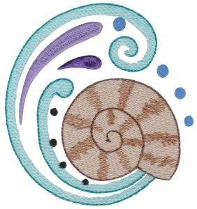 Picture of Swirly Seashell Machine Embroidery Design