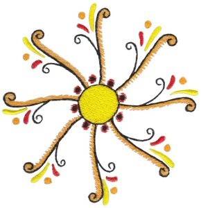 Picture of Swirly Sun Machine Embroidery Design