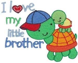 Picture of Love My Little Brother Machine Embroidery Design