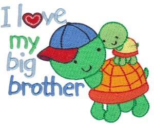 Picture of Love My Big Brother Machine Embroidery Design
