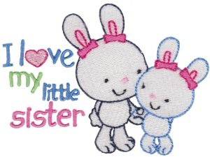 Picture of Love Little Sister Machine Embroidery Design