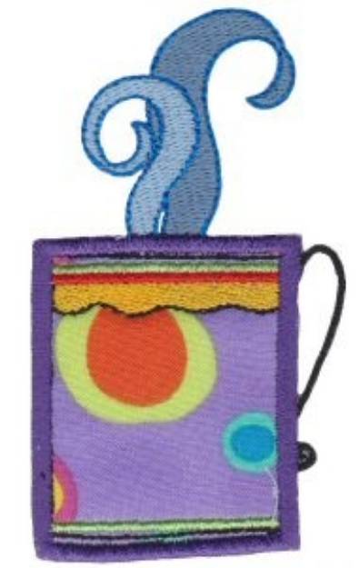 Picture of Applique Coffee Cup Machine Embroidery Design