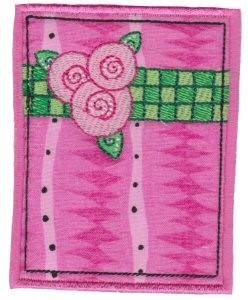 Picture of Applique Rose Rectangle Machine Embroidery Design