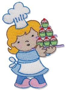 Picture of Girl Baker Machine Embroidery Design