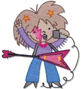 Picture of Girl Rocker Machine Embroidery Design