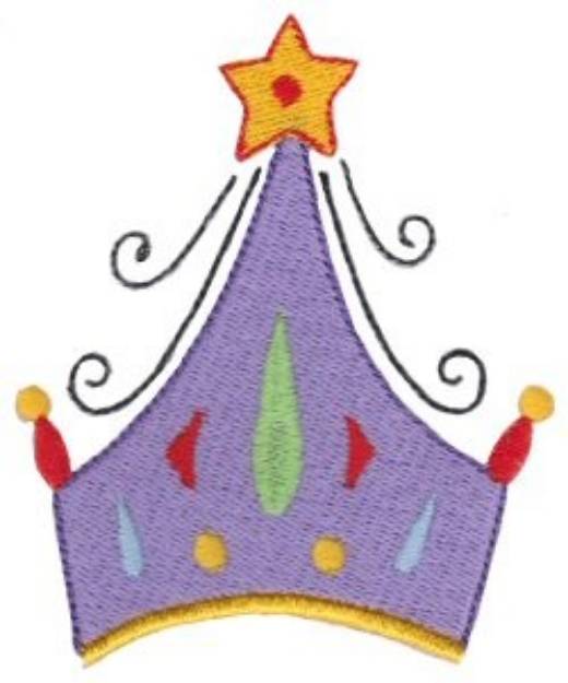 Picture of Star Crown Machine Embroidery Design
