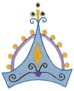 Picture of Blue Crown Machine Embroidery Design