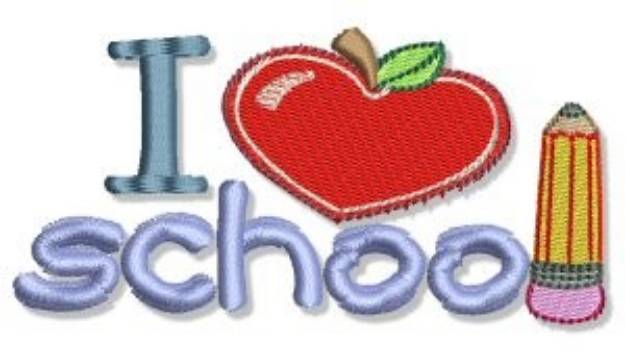 Picture of I Love School Machine Embroidery Design