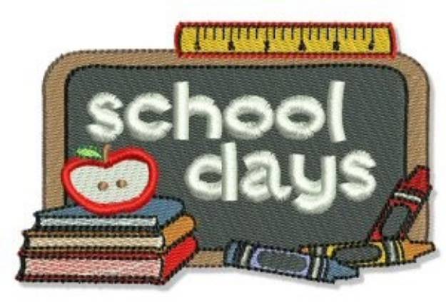 Picture of School Days Machine Embroidery Design