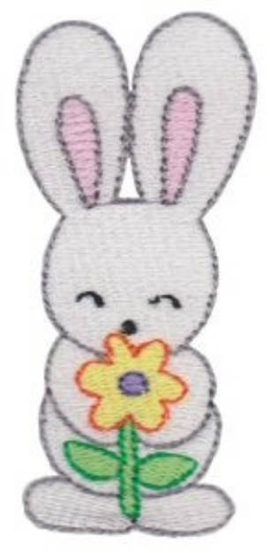 Picture of Bunny & Flower Machine Embroidery Design