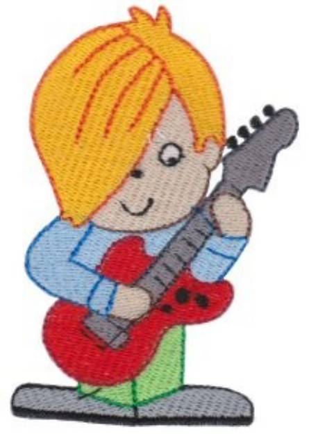 Picture of Guitar Boy Machine Embroidery Design