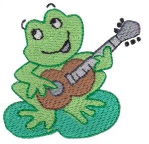 Picture of Guitar Frog Machine Embroidery Design