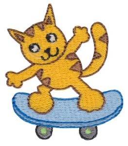 Picture of Skateboard Cat Machine Embroidery Design