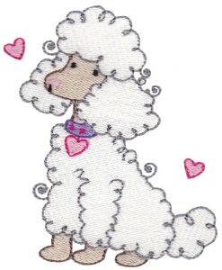 Picture of Love Poodle Machine Embroidery Design