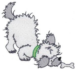 Picture of White Dog Machine Embroidery Design