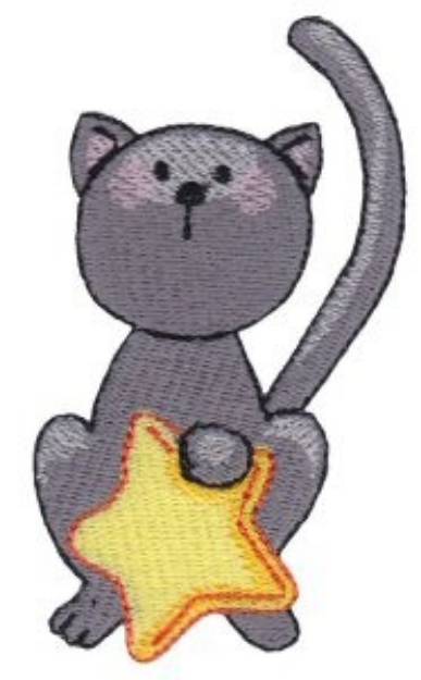 Picture of Star Cat Machine Embroidery Design