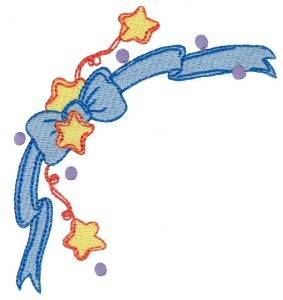 Picture of Bow & Stars Machine Embroidery Design