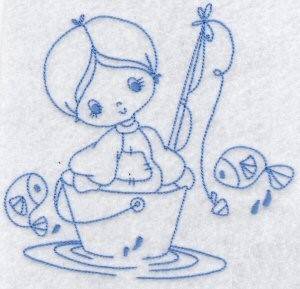 Picture of Fisherman Bluework Machine Embroidery Design