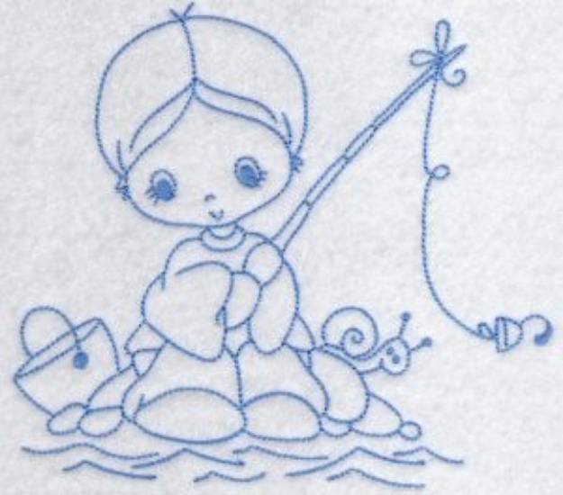 Picture of Fisherman Bluework Machine Embroidery Design