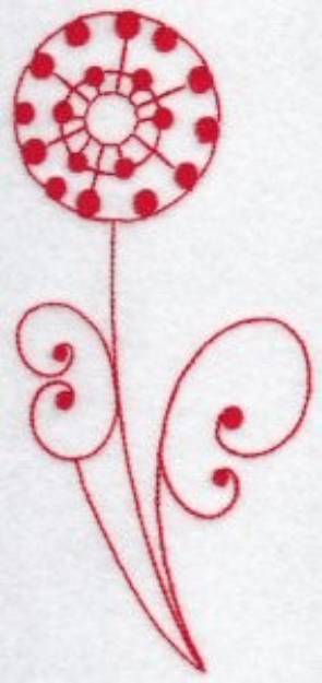 Picture of Redwork Fantasy Dandelion Machine Embroidery Design