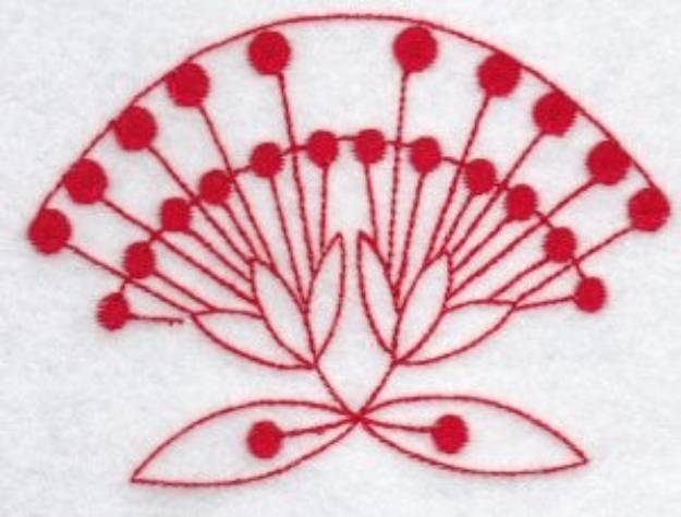 Picture of Redwork Fantasy Flower Machine Embroidery Design
