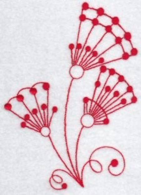 Picture of Redwork Flowers Machine Embroidery Design