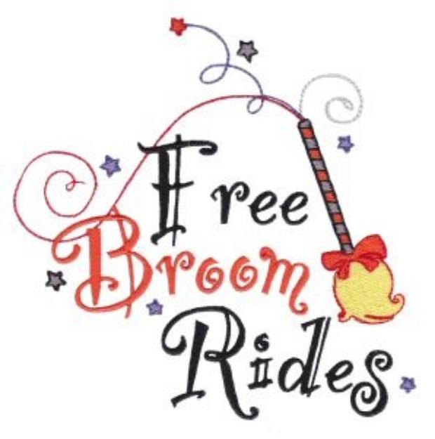 Picture of Free Broom Rides Machine Embroidery Design