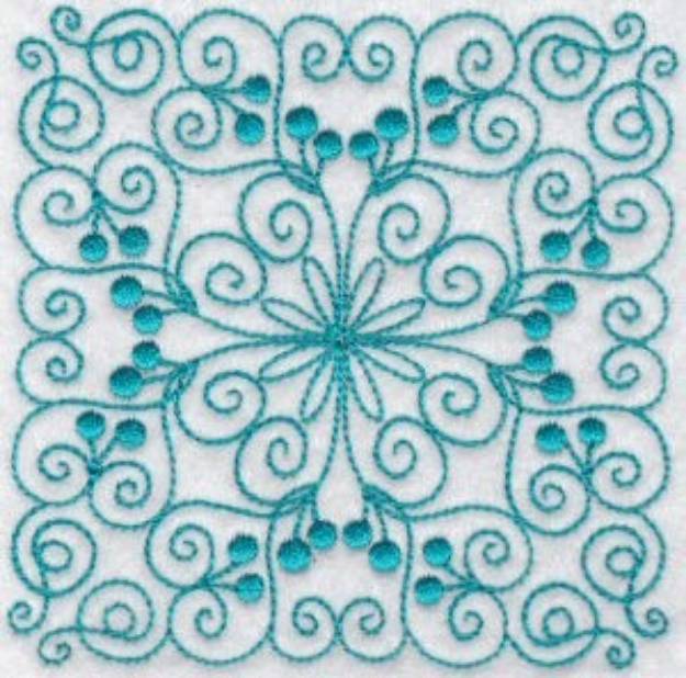 Picture of Swirly Quilt Block Machine Embroidery Design
