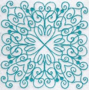 Picture of Decorative Bluework Quilt Block Machine Embroidery Design