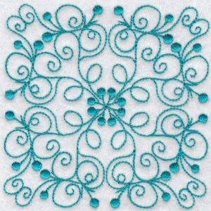 Picture of Wavy Bluework Quilt Block Machine Embroidery Design