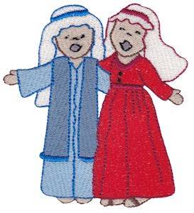 Picture of Nativity Mary & Joseph Machine Embroidery Design