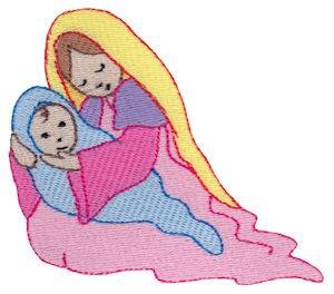 Picture of Nativity Mary & Jesus Machine Embroidery Design