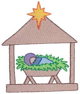 Picture of Nativity Manger Machine Embroidery Design